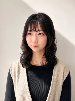 セミロング パーマ パーマ/髪質改善 【榎本千夏】のヘアスタイル