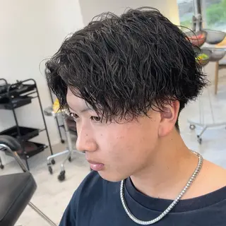パーマ メンズ 新潟駅前/シャドウ パーマ/横堀陵太のヘアスタイル