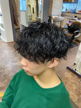 ショート パーマ HRK 1st.メンズサロンのヘアスタイル
