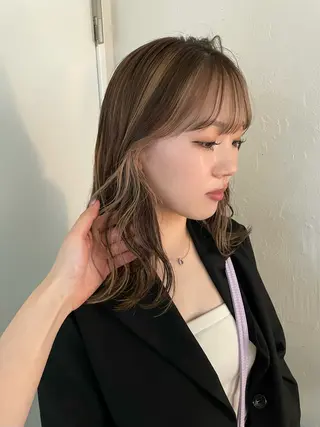 ミディアム カラー mana/ハイトーン /ヘアセット🎀のヘアスタイル