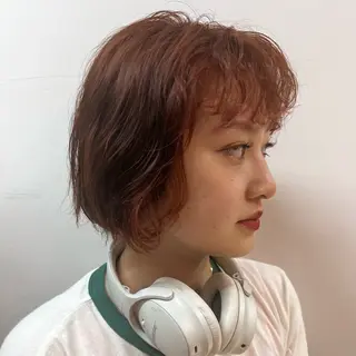 ミディアム パーマ ヘアアレンジ ショート/ボブ/ハイ トーン/Nanahaのヘアスタイル