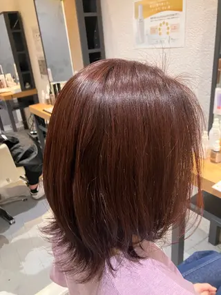 カラー 艶ストレート 口石 ひかるのヘアスタイル