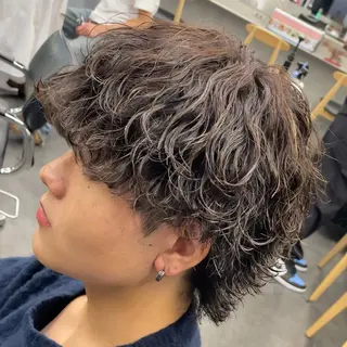 ミディアム パーマ ヘアアレンジ メンズ fifth 石川 凪のヘアスタイル
