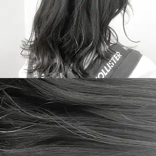 セミロング カラー パーマ ヘアアレンジ ネイル マツエク・マツパ 韓国風ベージュ🤎 赤みなし🌿横浜🤎のヘアスタイル