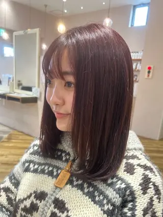 ミディアム カラー 久保田 透明感カラー✨のヘアスタイル
