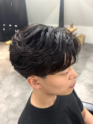 ミディアム パーマ メンズ 立川メンズ韓国ヘア |パーマ特化コーキのヘアスタイル