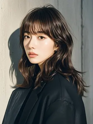 セミロング ウルフカット 811 大阪梅田 ウルフのヘアスタイル