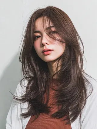 ロング 絶対綺麗な暖色カラー 🎯あります✨増渕✨のヘアスタイル