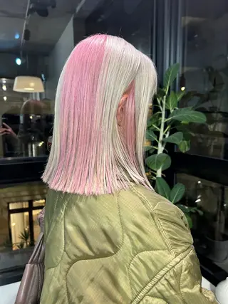 ミディアム ワタナベ モカ🦢ダブルカラーのヘアスタイル