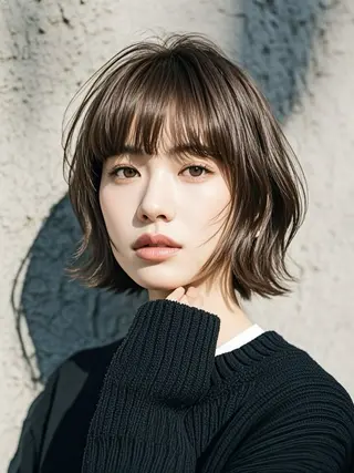 ミディアム ウルフカット 811 大阪梅田 ウルフのヘアスタイル