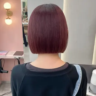 ショート カラー 縮毛矯正/ストンボブ Wカラー💎ヒデジのヘアスタイル