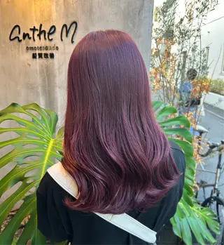 ロング カラー 🌷ラベンダーピンク 顔まわり🌷ねいろのヘアスタイル