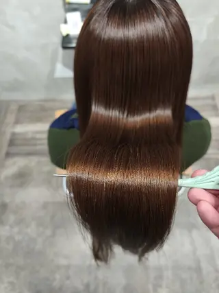 セミロング VIMhair天神店 縮毛矯正 ハイライトのヘアスタイル