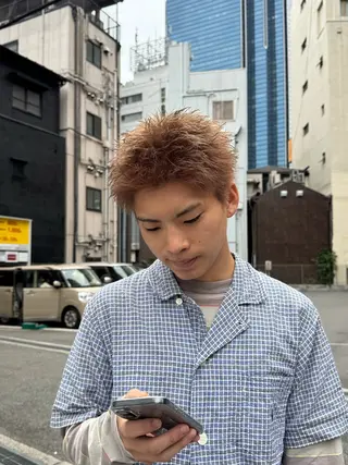 ショート パーマ メンズ 安藤 晴大のヘアスタイル