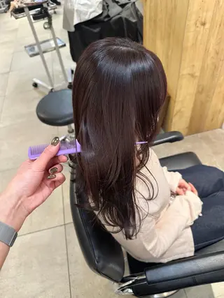セミロング カラー 縮毛/透明感カラー Mariamu🫧のヘアスタイル