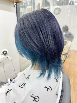 ミディアム カラー 青木 優歩のヘアスタイル