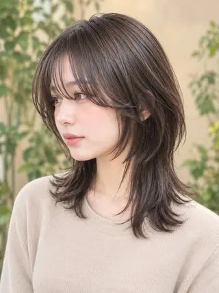 ミディアム カラー 似合わせ レイヤー須川のヘアスタイル