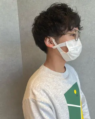 ショート カラー パーマ メンズ キッズ マツエク・マツパ 山本 銘子のヘアスタイル