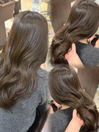 セミロング カラー 🤎韓国ヘア ベージュ まゆか🤎のヘアスタイル