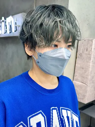 ショート カラー パーマ ヘアアレンジ メンズ 渋谷  中性ヘア あかりのヘアスタイル