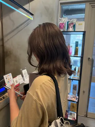 ミディアム カラー 赤み消し/透明感/ 縮毛矯正/suwaのヘアスタイル