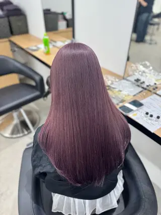 セミロング カラー ヘアアレンジ 🤍淡色ピンク&ラベ ンダーYUKI🤍のヘアスタイル