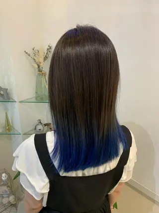 セミロング カラー 透けるbrown カラー🎗♡yukaのヘアスタイル