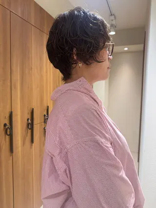 パーマ 透明感カラー／ オシャレヘア／まりなのヘアスタイル