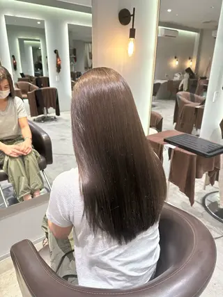 ミディアム カラー 髪質改善ストレート 中林優太のヘアスタイル