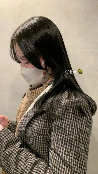 ロング カラー メンズ 落合希 Olivebeigeのヘアスタイル