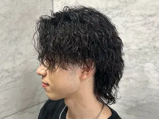 パーマ メンズ フェザーパーマメンズ ピンパーマ京都駅前のヘアスタイル