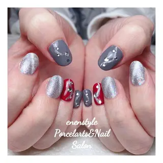ミディアム ネイル 🐾enen style 🐾のネイルデザイン