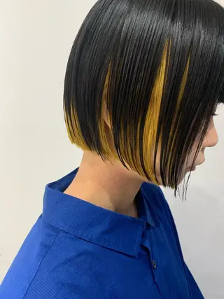 カラー 💜ショート💜 ウルフ、ボブ二色亜美のヘアスタイル