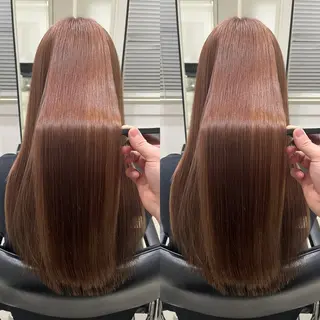 ロング 縮毛矯正/髪質改善 カラー/レイヤーのヘアスタイル