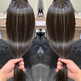 ロング カラー ヘアアレンジ 白髪ぼかしハイライト 茗荷谷駅徒歩2分のヘアスタイル