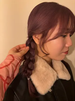 セミロング カラー ヘアアレンジ mitsuki ブリーチモデルのヘアスタイル