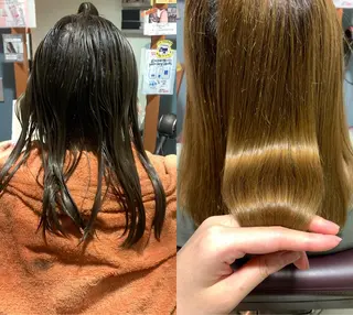 ミディアム 傷ませない縮毛矯正／ 吉岡 美江のヘアスタイル
