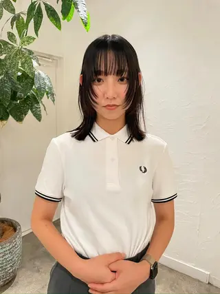 ミディアム 藤原 怜央のヘアスタイル