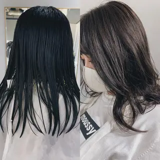 セミロング カラー ヘアアレンジ ボブパーマコテ巻き風 パーマNo1深江秀平のヘアスタイル