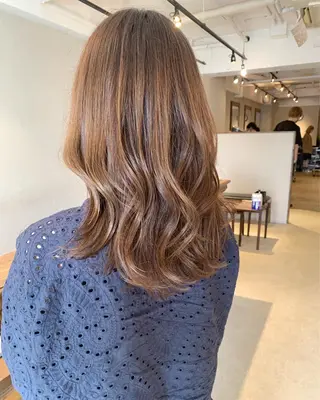 ミディアム カラー 透明感カラー✂︎ /縮毛矯正/YUKAのヘアスタイル