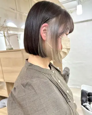 ショート カラー パーマ 髪質改善 縮毛矯正/ レイヤー/銀座/本木のヘアスタイル