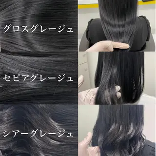 セミロング カラー ヘアアレンジ ネイル マツエク・マツパ 韓国風ベージュ🤎 赤みなし🌿横浜🤎のヘアスタイル