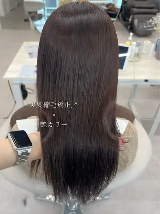 セミロング カラー 美髪矯正/シークレッ トハイライト🤍りさのヘアスタイル