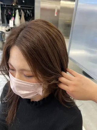 セミロング カラー パーマ mai🤍縮毛酸性ス トレート/アイリストのヘアスタイル