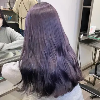 セミロング カラー 髪質改善/縮毛矯正 /美髪カラー/こてのヘアスタイル
