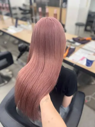 セミロング カラー ヘアアレンジ 🤍淡色ピンク&ラベ ンダーYUKI🤍のヘアスタイル