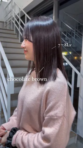 ミディアム カラー 野林 夏帆のヘアスタイル