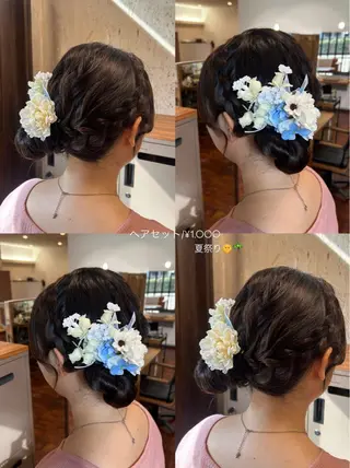 セミロング ヘアアレンジ 佐藤光華/JANU /カラーモデルのヘアスタイル