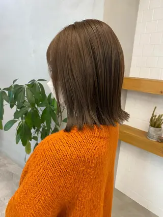 ミディアム カラー パーマ ヘアアレンジ 、 、のヘアスタイル
