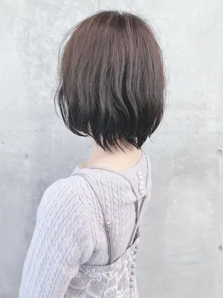 ショート カラー ボブ/ゆるふわ ボブパーマ/とういのヘアスタイル